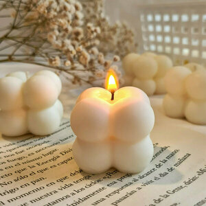 Χειροποίητα κεράκια καρύδας/ελαιοκράμβης σε σχήμα κύβου ! Μini Bubble Candle 40gr - αρωματικά κεριά, vegan κεριά