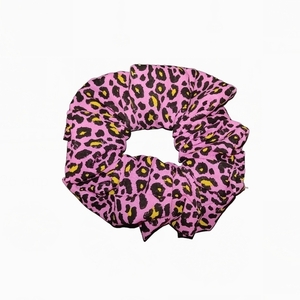 Pink leopard - ύφασμα, λαστιχάκια μαλλιών
