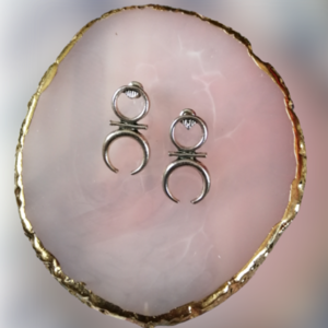 Freya earrings - επάργυρα, φεγγάρι, boho, μπρούντζος, καρφάκι