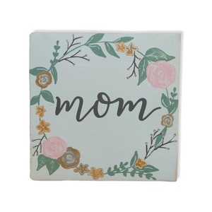 "Mom" - Ξύλινη πινακίδα 20 × 20 εκ. για τη γιορτή της μητέρας - πίνακες & κάδρα, ημέρα της μητέρας