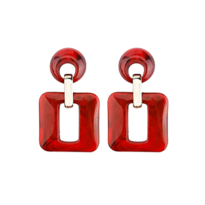 Κόκκινα 80s σκουλαρίκια - πλαστικό, καρφάκι, φθηνά