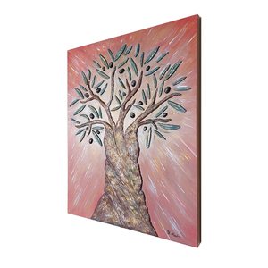3D πίνακας ζωγραφικής Δέντρο ελιάς από πηλό, πάνω σε καμβά 60x80x4cm - πίνακες & κάδρα, πίνακες ζωγραφικής - 3
