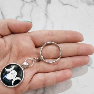 Μπρελόκ με γυαλί Triple moon Heart moon keychain - γυαλί, καρδιά, σπιτιού - 4