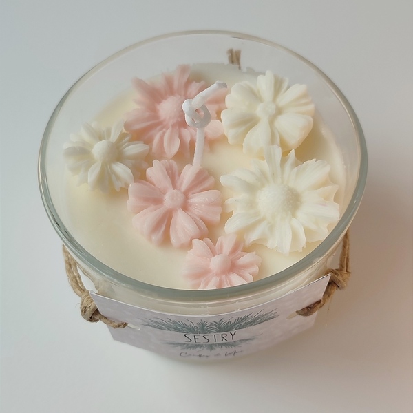 Τhe "Tiny flowers" candle - αρωματικά κεριά, κερί σόγιας - 2
