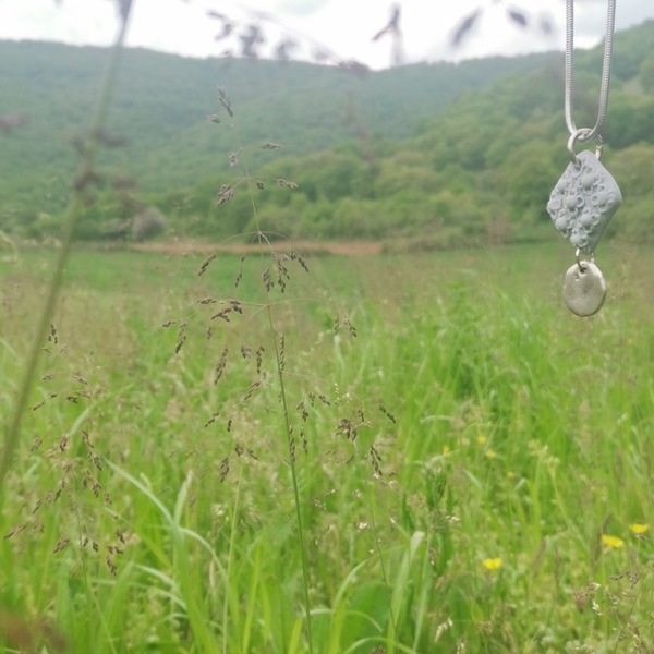"Pure Beauty" Handcarved pendant (24cm total height)_ - ορείχαλκος, πηλός, κοντά, boho, μενταγιόν - 3