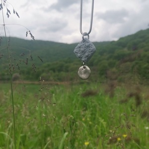 "Pure Beauty" Handcarved pendant (24cm total height)_ - ορείχαλκος, πηλός, κοντά, boho, μενταγιόν - 4