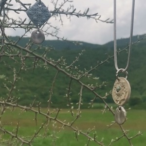 "Pure Beauty" Handcarved pendant (24cm total height) - ορείχαλκος, πηλός, κοντά, boho, μενταγιόν - 4