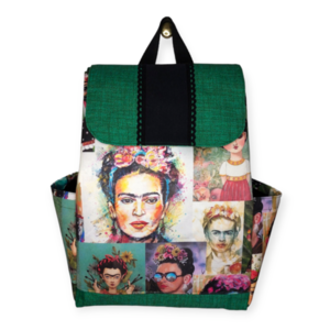 Σακίδιο πλάτης Frida Kahlo Green - ύφασμα, πλάτης, μεγάλες, all day, frida kahlo
