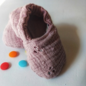 Παπούτσια αγκαλιάς, βρεφικά, χειροποίητα, βαμβακερά, μέγεθος εώς 6 μηνών - δώρα για μωρά, αγκαλιάς - 2