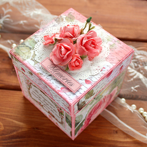 Explosion box - Κουτί έκπληξη και μίνι άλμπουμ για όποιον αγαπά τα λουλούδια - άλμπουμ, για φωτογραφίες, δώρα για γυναίκες, ημέρα της μητέρας, αναμνηστικά δώρα - 4