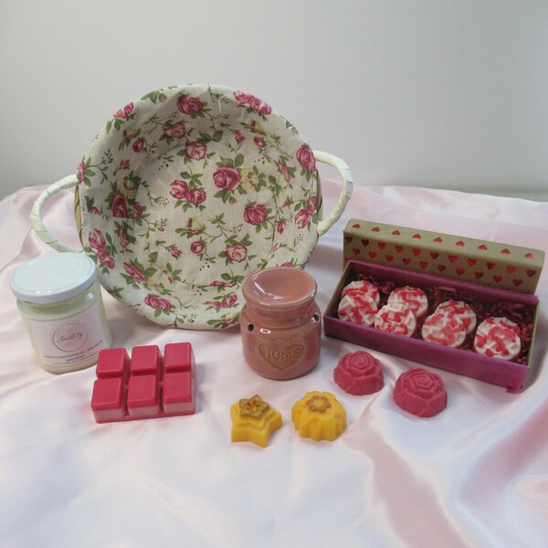 Πακέτο δώρου Spring Edition: "Basket of Roses" - μαμά, αρωματικά κεριά, αρωματικό χώρου, σετ δώρου, ημέρα της μητέρας - 3