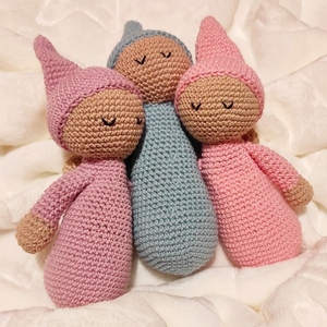 Χειροποίητο πλεκτό κουκλάκι Sleepy doll - crochet, λούτρινα, βρεφικά, δώρο για βάφτιση
