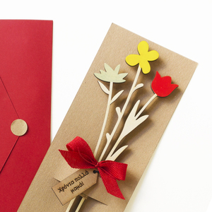 Δώρο για τη γιορτή της μητέρας, ξύλινα λουλούδια με μαγνητάκι - ξύλο, λουλούδια, personalised, μαγνητάκια ψυγείου, ημέρα της μητέρας - 4