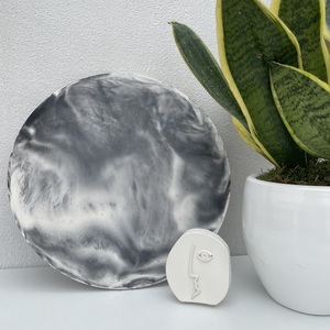 Marble Effect Tray 28cm - τσιμέντο, πιατάκια & δίσκοι, πρακτικό δωρο, γενική διακόσμηση - 3