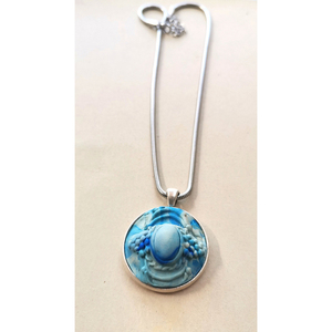 "old glory" Handcarved pendant (24cm total height)_ - ορείχαλκος, πηλός, κοντά, boho, μενταγιόν - 3