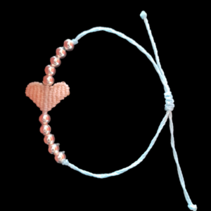 Macrame heart - καρδιά, μακραμέ, κορδόνια, χάντρες, αυξομειούμενα
