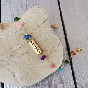 Ατσάλινο Βραχιόλι Μαμά ροζάριο με πολύχρωμες ημιπολύτιμες πέτρες - ημιπολύτιμες πέτρες, αλυσίδες, ατσάλι, χεριού, αυξομειούμενα - 3