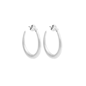 Σκουλαρίκια Επάργυρα Κρίκοι ''Oval Big Hoops'' - ορείχαλκος, επάργυρα, κρίκοι, boho, μεγάλα