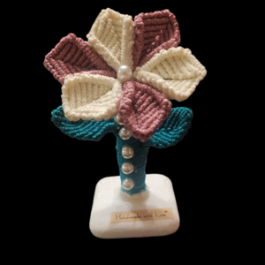 Macrame flower - πέτρα, διακοσμητικές πέτρες