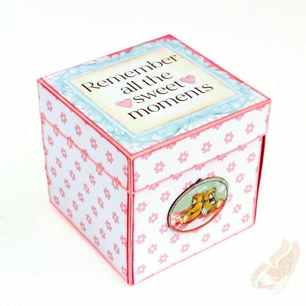 Explosion box - Κουτί έκπληξη και μίνι άλμπουμ για κοριτσάκι "Sweet moments" - κορίτσι, δώρα για βάπτιση, για φωτογραφίες, γέννηση, δώρα για μωρά - 2