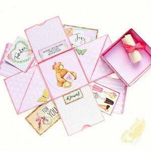 Explosion box - Κουτί έκπληξη και μίνι άλμπουμ για κοριτσάκι "Sweet moments" - κορίτσι, δώρα για βάπτιση, για φωτογραφίες, γέννηση, δώρα για μωρά - 3