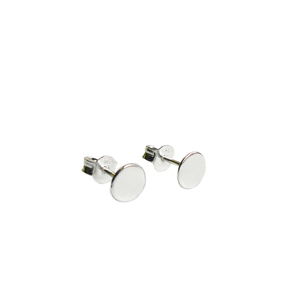 Επαργυρωμένα σκουλαρίκια μικρός δίσκος με γυαλιστερό φινίρισμα (διάμετρος δίσκου: 0,5 εκ) - ορείχαλκος, ασήμι 925, καρφωτά, μικρά