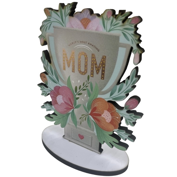 Ξύλινο διακοσμητικό δώρο για τη μητέρα «world’s most amazing Mom» - ξύλο, διακοσμητικά, ημέρα της μητέρας - 2
