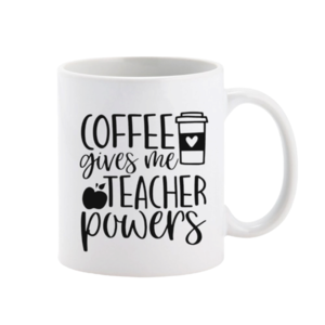 Κεραμική κούπα "teacher powers" - πορσελάνη, κούπες & φλυτζάνια, για δασκάλους, η καλύτερη δασκάλα