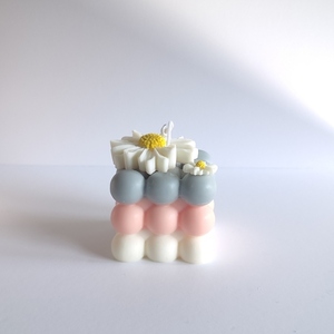 The " Bubbles & Daisies " candle - κερί, αρωματικά κεριά, κεριά, κερί σόγιας - 3
