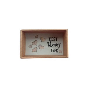 Ευχετήρια Κάρτα in a ΒΟΧ Best Mommy Ever 7,6 x 12,3 x 4,9 εκ σπιρτόκουτο χαρτί Μαμά The Pink Feather - μαμά, γενική χρήση, γιορτή της μητέρας, ευχετήριες κάρτες - 2