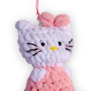 Hello kitty Γατάκι μικρό λούτρινο πλεκτό χειροποίητο κουκλάκι μπλε - λούτρινα, παιχνίδια, amigurumi - 3
