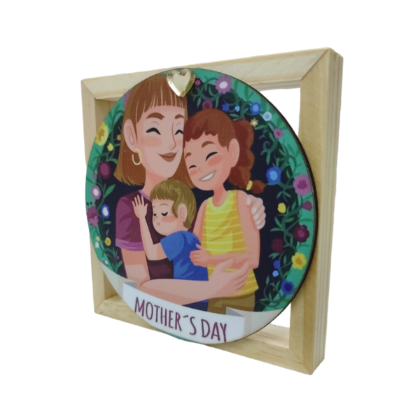 Ξύλινο διακοσμητικό καδράκι Mother's Day , αγόρι/κορίτσι #2 - ξύλο, διακοσμητικά, ημέρα της μητέρας - 2