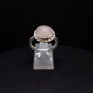Rose Quartz Ring - ημιπολύτιμες πέτρες, ασήμι 925, boho, σταθερά, μεγάλα - 3
