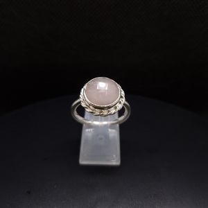 Rose Quartz Ring - ημιπολύτιμες πέτρες, ασήμι 925, boho, σταθερά, μεγάλα - 5