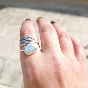 The arrow ring - ασήμι 925, φτερό, boho, σταθερά, μεγάλα - 4