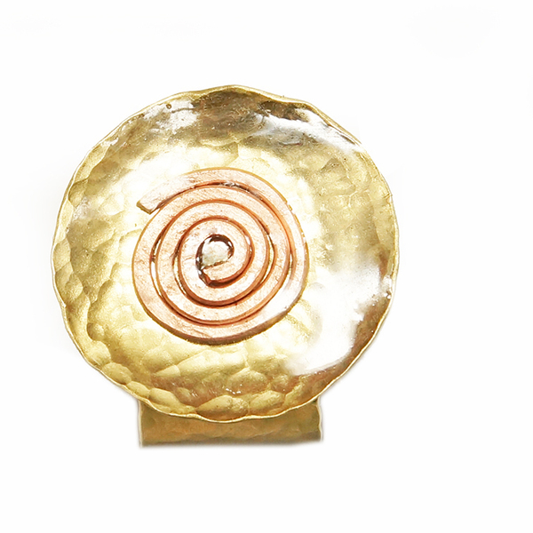 Δαχτυλίδι ορείχαλκου σπιράλ με υγρό γυαλί - ορείχαλκος, boho, εποξική ρητίνη, αυξομειούμενα