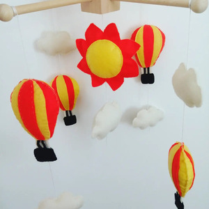 Μόμπιλε με ήλιο, σύννεφα και αερόστατα - κορίτσι, αγόρι, μόμπιλε, βρεφικά
