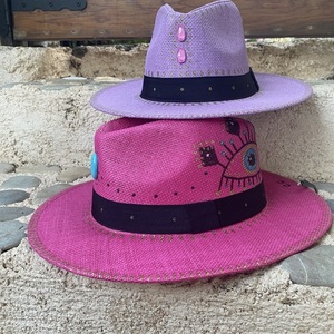 Καπέλο Παναμα - Pink Panama obsessions - απαραίτητα καλοκαιρινά αξεσουάρ, ψάθινα - 4