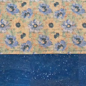 Τσάντα Φάκελος Φελλός Με Αλυσίδα "Blue Flower" - ξύλο, φάκελοι, ώμου, φλοράλ, φελλός - 2
