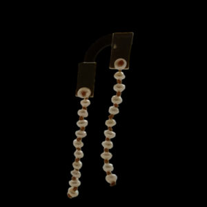 Σκουλαρίκια με ροζάριο μαργαριτάρια - μαργαριτάρι, επιχρυσωμένα, καρφωτά, πέρλες - 2