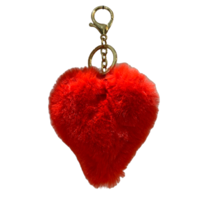 Μπρελόκ - Καρδιά - ύφασμα, μεταλλικό, βαμβακερό νήμα