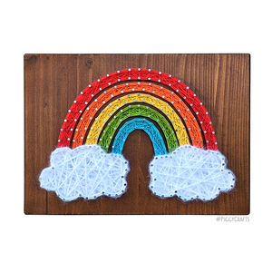 Ξύλινο κάδρο "Rainbow" 30x20cm - ξύλο, πίνακες & κάδρα, συννεφάκι, παιδικά κάδρα, δώρο γεννεθλίων