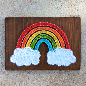 Ξύλινο κάδρο "Rainbow" 30x20cm - ξύλο, πίνακες & κάδρα, παιδικά κάδρα, δώρο γεννεθλίων - 3