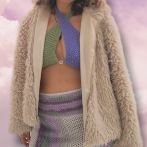 Selena set πλεκτό χειροποίητο - βαμβάκι, mini, φλοράλ, γάμου - βάπτισης - 5