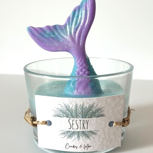 Τhe "Mermaid" candle - κεριά, κερί σόγιας, vegan κεριά