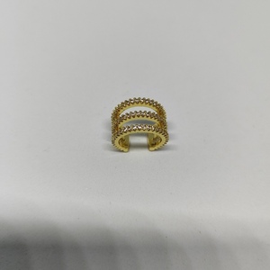 Ear cuff με ζιργκόν - στρας, ορείχαλκος, ζιργκόν, μεγάλα - 2