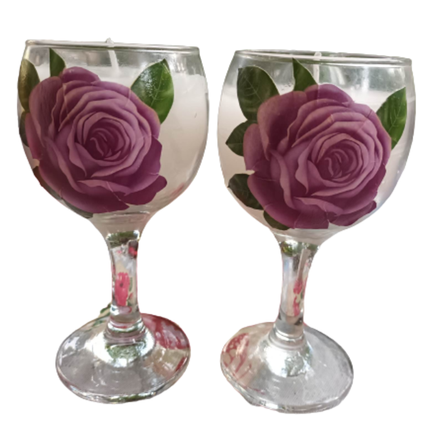 Κερί σε κολονάτο ποτήρι. Πλένεται στο χέρι χωρίς να αλλοιώνεται η εικόνα του τριαντάφυλλου. - αρωματικά κεριά - 3