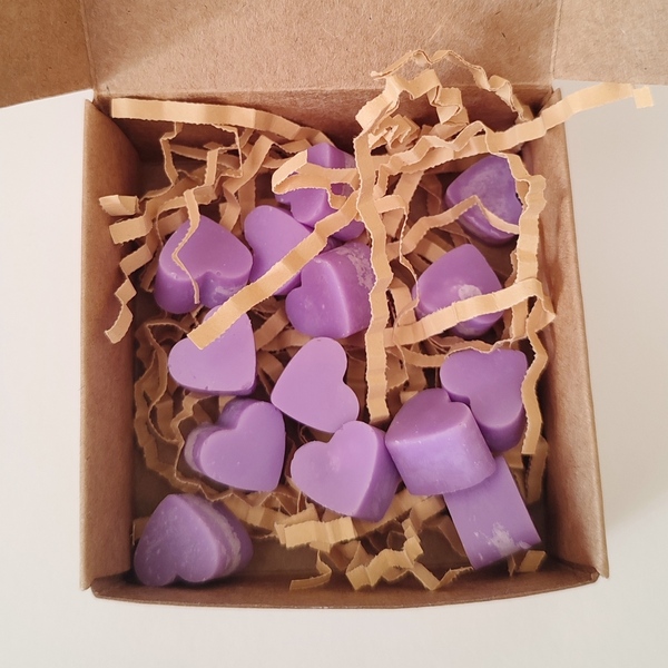 The " Mini hearts" wax melts (purple) - αρωματικά κεριά, κεριά, vegan κεριά