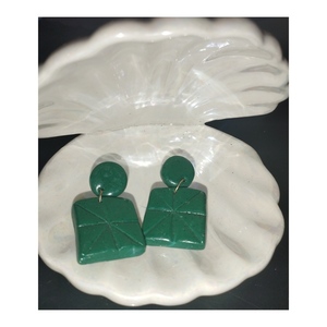 Boho καρφωτά σκουλαρίκια •Emerald - πηλός, καρφωτά, μικρά, boho, φθηνά