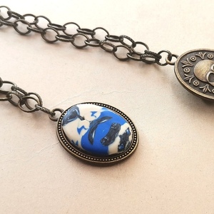 "Pirate mood" Handcarved pendant (24cm total height) - χαλκός, πηλός, boho, μενταγιόν - 2